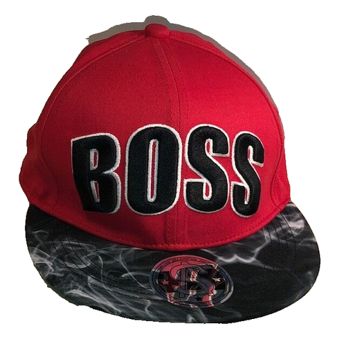 Sole Addiction Boss hat Cap Snapback Red Black Camo Black Rim Rap Hip Hop Vtg