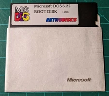 MS-DOS 6.22 Boot Disk - 1.2 MB 5.25" - IBM PC Floppy Diskette Microsoft DOS