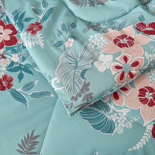 Shatex Boho Comforter Sets Soft Floral Bedding Sets with Pillow Shams T/Q/K Size - Picture 16 of 21