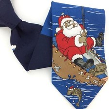 SPECIALTIES USA MADE BLUE CLASSIC SANTA Christmas Mens Necktie Ties #XP2-356