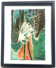 Matisse Henri Original Painting Garden Art Nature Landscape Palm Tree Signed A93