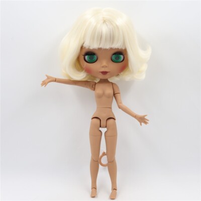 12'' Factory blythe 1/6 BJD Short blonde hair Dark skin joints body matte face