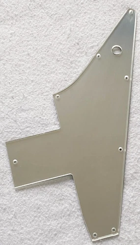 Fits Gibson 76 Explorer Re-Issue Style Guitar Pickguard 1 Ply Silver Mirror