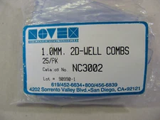 Novex NC3002 1.0mm 2D-WELL Mini Gel Cassette Combs 25 Pack (a) (a58)