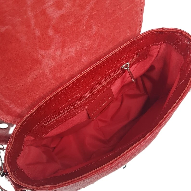 COACH Borsa a tracolla donna VERA pelle di struzzo borsa a mano rossa di lusso tracolla