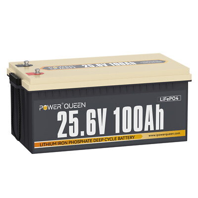 Power Queen 24V 100Ah LiFePO4 Lithium Battery for Solar RV Boat (Used Slightly)