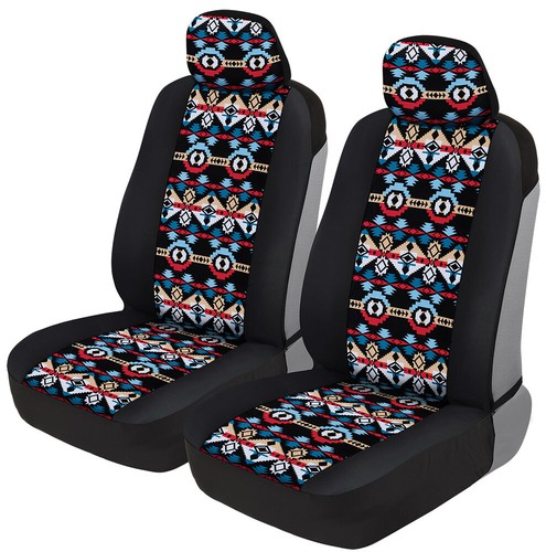Black Cheetah Print Car Seat Covers Front Seats Universal Fit Auto Truck Van SUV - Picture 68 of 119