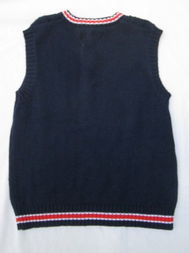 ❤ NAUTICA boys navy sweater vest 5 5T cotton orange accents - Picture 4 of 9