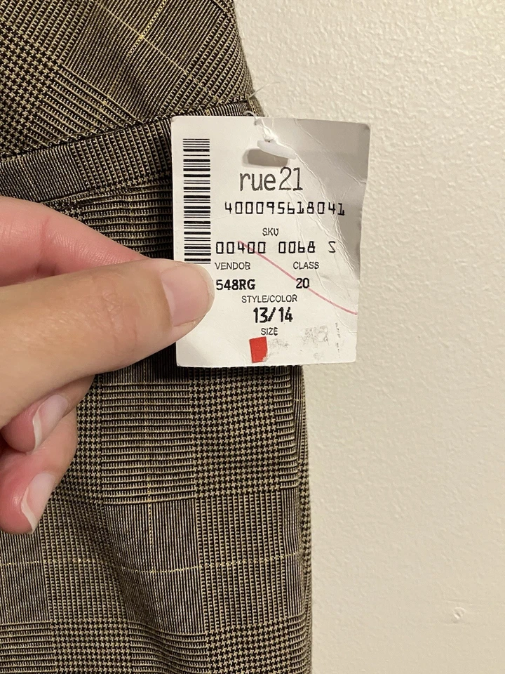 Pantalones a cuadros Rue21 Rue 21 para mujer nuevos con etiquetas talla 13/14 pierna ancha otoño carrera preppy N3 Foto 4 de 4