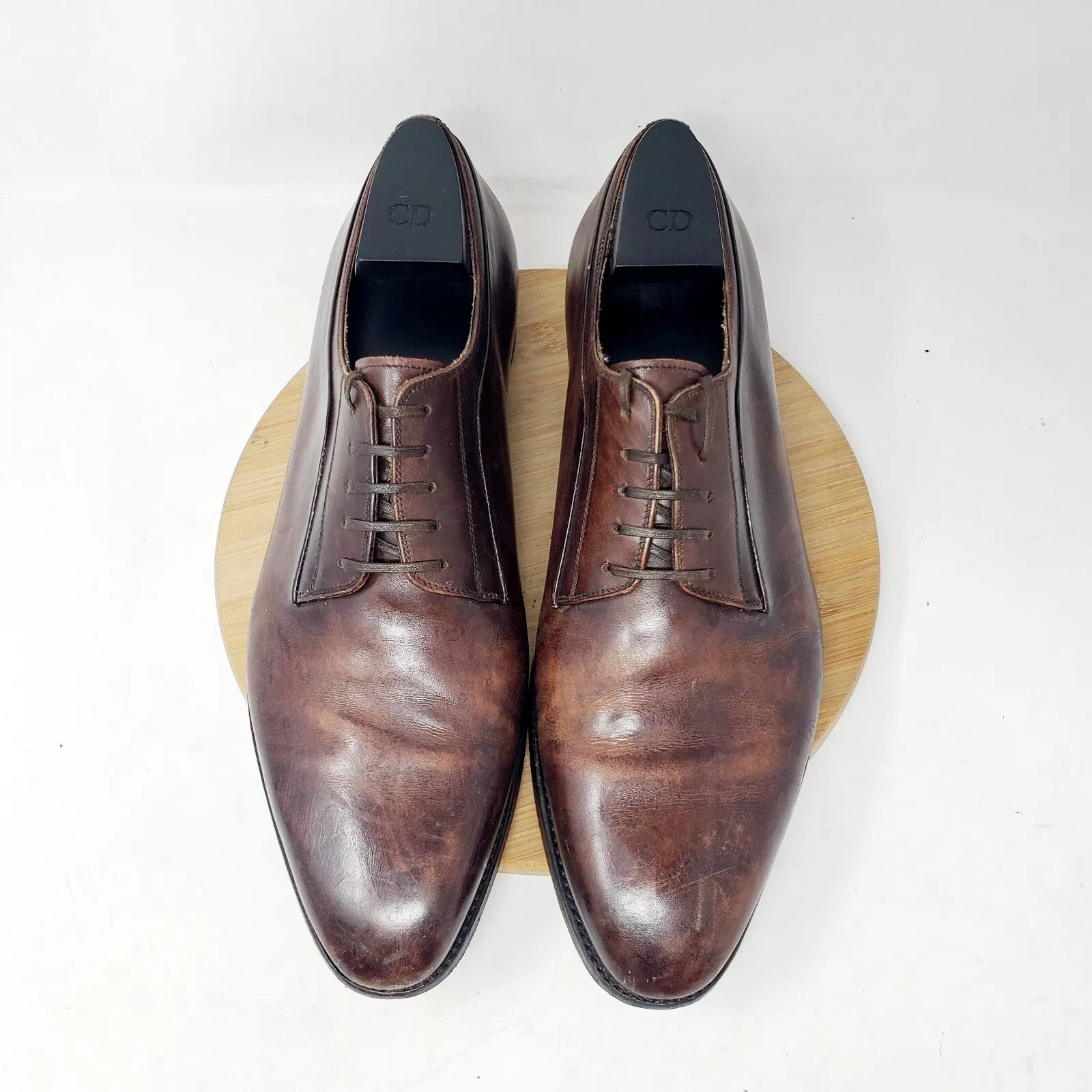 Chaussures Christian Dior homme 42 cuir marron Oxford à lacets classique Italie