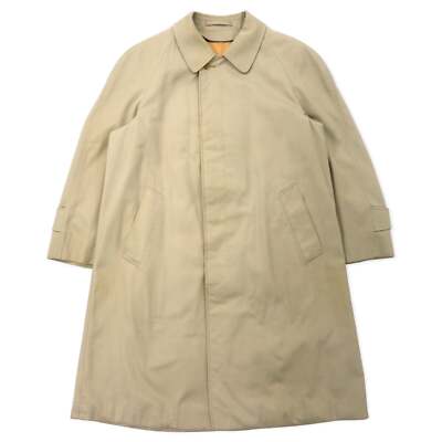Aquascutum MADE 80s COAT L Beige Cotton Waterproof Liner 