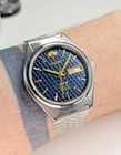 Orient 3 Star Vintage Watch Automatic Japan Men Blue Dial Bracelet Day Date Men