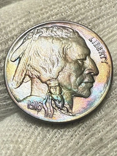 1916 Buffalo Nickel, Gem BU++ High Grade Toned Nice Color WOW*