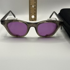 Z87.1 Square Gray Frame Purple Lens Sunglasse...