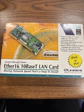 Linksys Instant Ethernet Series Ether16 LAN Card LNE2000 Windows 95 Vintage ge3