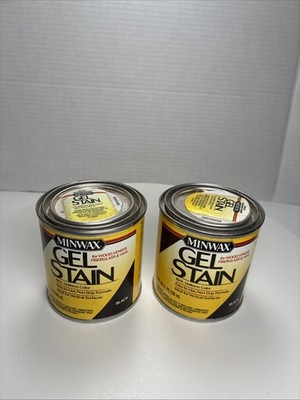 Minwax Gel Stain Black 8 Fl. Oz./1/2 Pint Interior NOS Lot Of 2