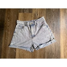 SHEIN Denim Shorts Women Size S 4 Light Blue High Waisted Cuffed Jean Shorts