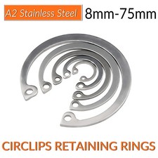A2 304 Stainless Steel Internal Circlips Retaining Rings Snap Circlip 8mm - 75mm