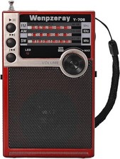 Y-706 Portable Pocket Radio AM FM SW Band Compact Receiver Battery Red