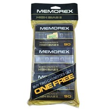 Pack of 3 Sealed Memorex High Bias Type II HBII Audio Cassettes 90 min CrO2