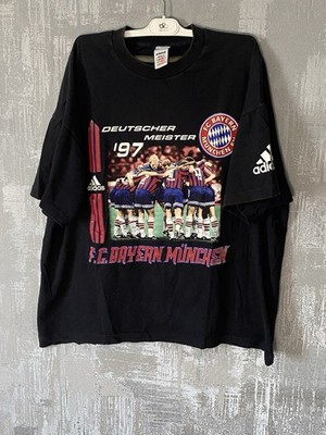 Vintage Adidas FC Bayern Munich 1997 Double-Sides T-shirt Cup jersey Logo