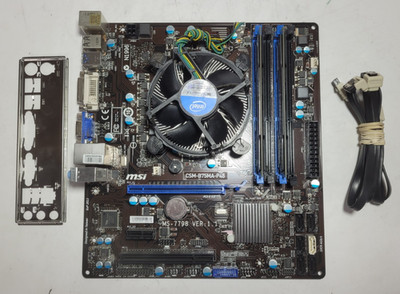 MSI B75MA-P45 Motherboard Core i5-3470, 4GB RAM, IO Shield & 2x SATA Cable #0972