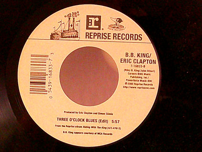 B.B. King & Eric Clapton,Reprise,''Three O'Clock Blues''US,7'' 45,2000 PROMO,Mint