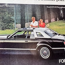 1976 Ford Ltd Ii Black Coupe Vintage Print Ad Couple Playing Tennis 1976 Ford Ltd Ii Black Coupe Vintage Print Ad Couple Playing Tennis