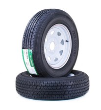 2 Free Country Trailer Tire Rim ST205/75R15 8-Ply D 107M 5 Lug x4.5" White Spoke