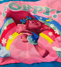 TROLLS Pink Microfiber Toddler Bed Sheet set-fitted, flat and 1 pillow case