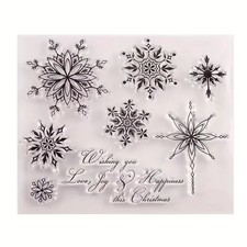 SNOWFLAKES CHRISTMAS CLEAR SILICONE STAMP CARD CRAFT EMBOSSING SCRAPBOOKING