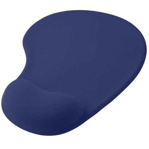 Mouse Pad Tappetino Desing Ergonomico Poggia-Polso in Silicone Gel Blu Scuro