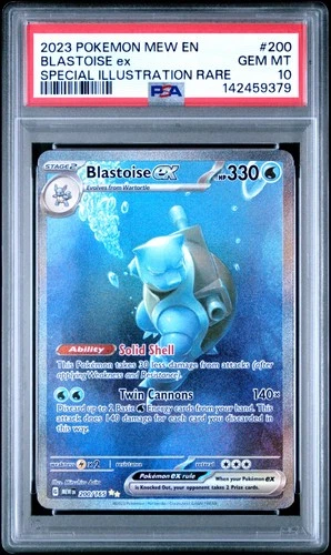 2023 POKEMON MEW EN-151 SPECIAL ILLUSTRATION RARE #200 BLASTOISE EX PSA 10