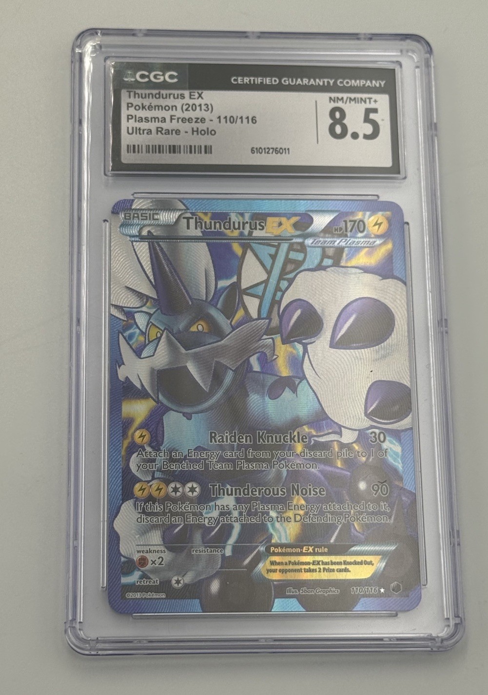 2013 Pokemon Plasma Freeze 110/116 Thundurus EX CGC 8.5 NM/MINT+