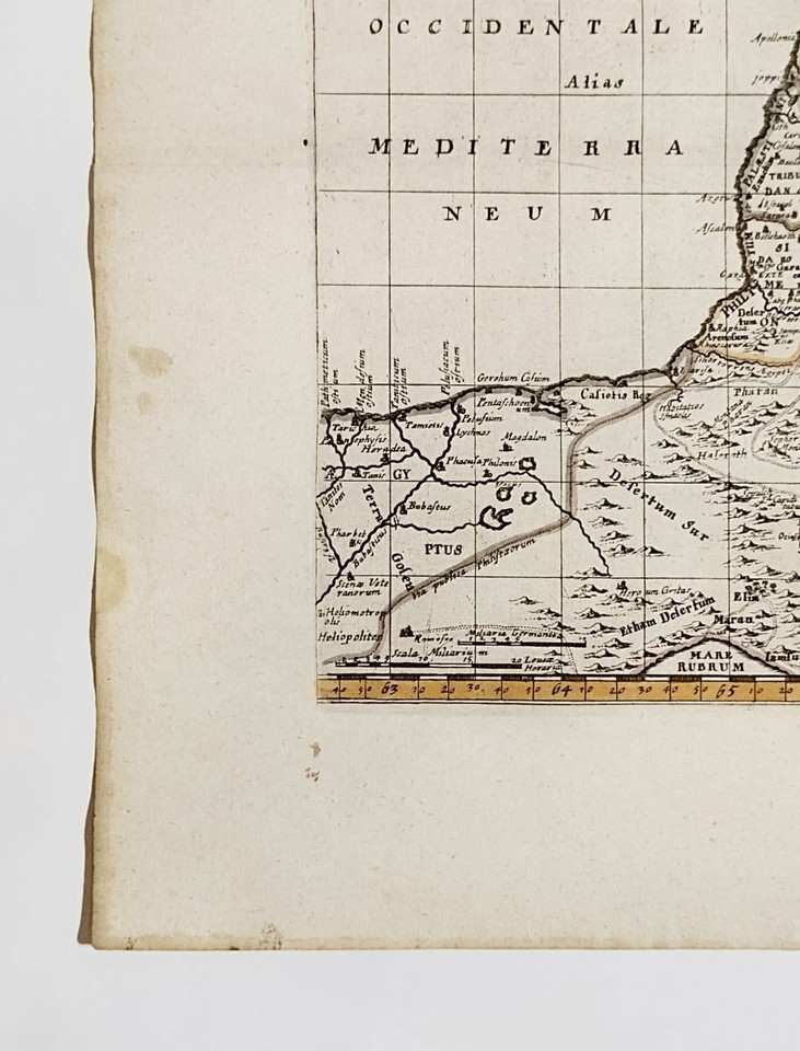 Antique map HOLY LAND PALESTINE ISRAEL Philipp Cluver 1697 extremely ...