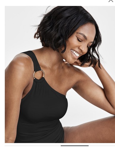 Michael Michael Kors verzierter One Shoulder Bügel Einteiler schwarz, 4 - Bild 3 von 8