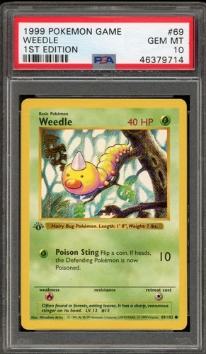 Pokemon Weedle Base Set Shadowless 1st Edition #69 PSA 10 Gem Mint