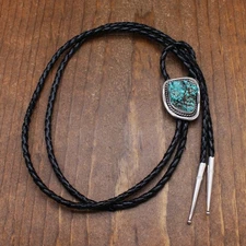 Vintage Sterling Silver Turquoise Nugget Bolo Tie