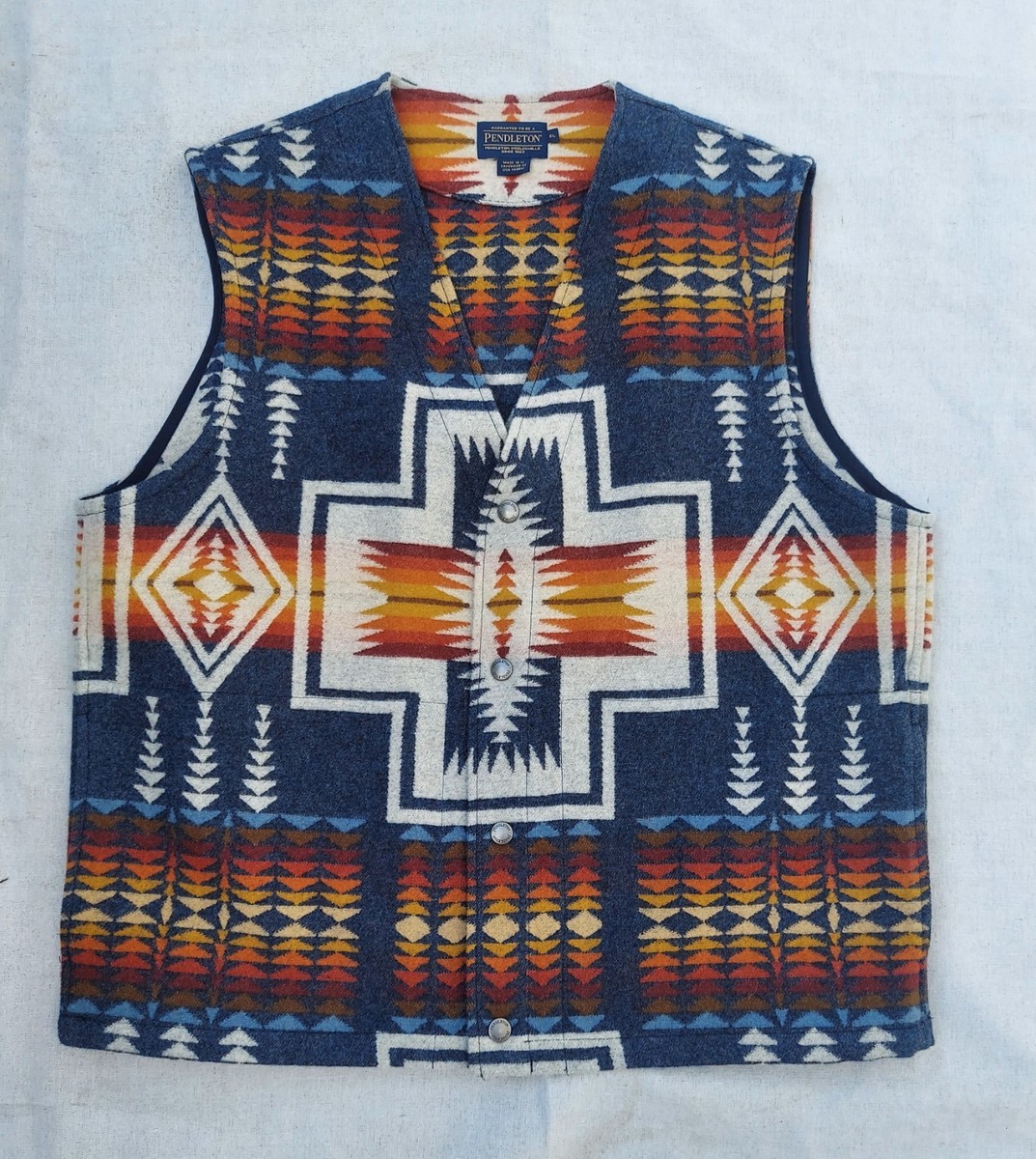 Men's Pendleton Wool Vest Western XL Southwestern Aztec Harding
