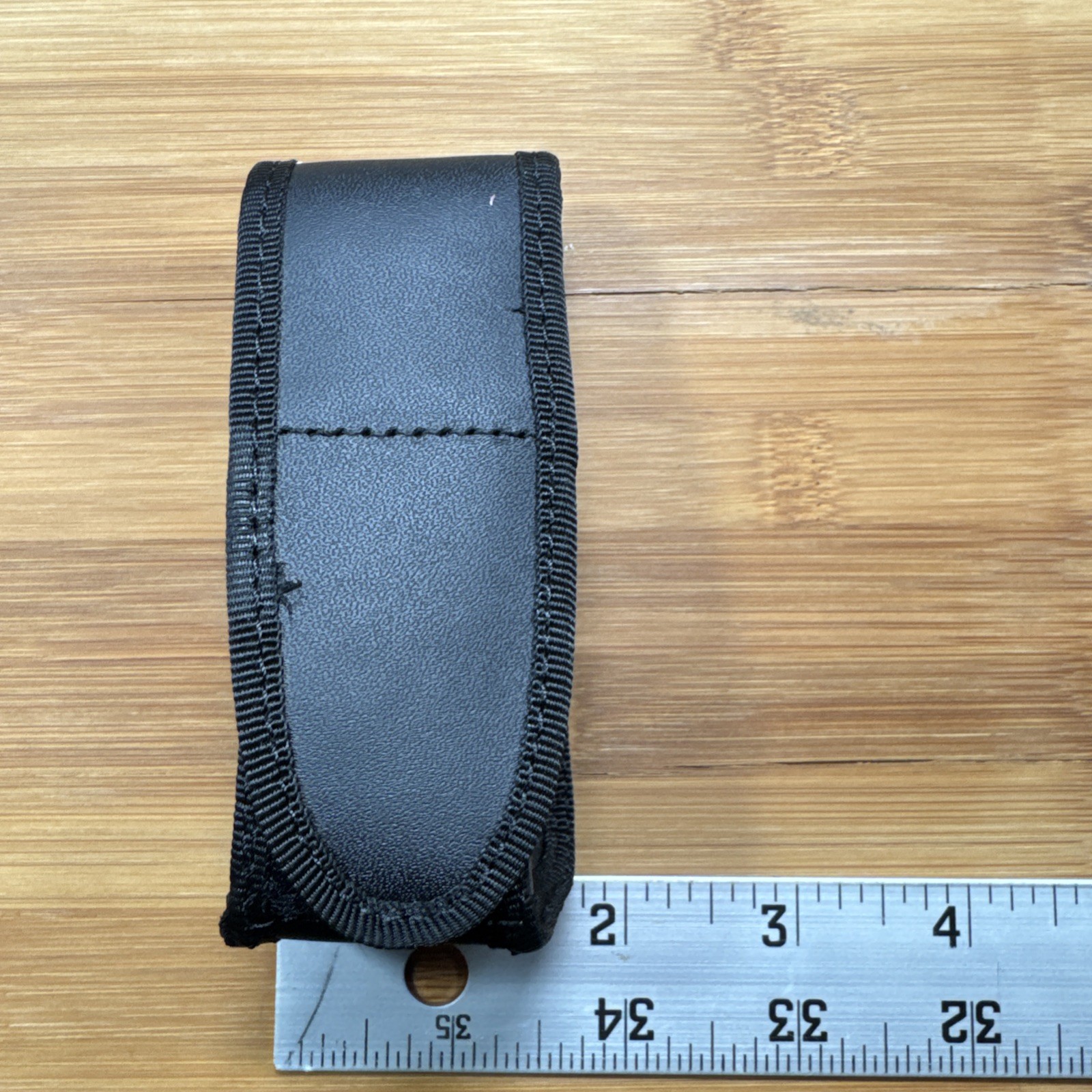 Sheaths Fits Closed Folding Knives 3.5" Black Leather And Nylon Construction