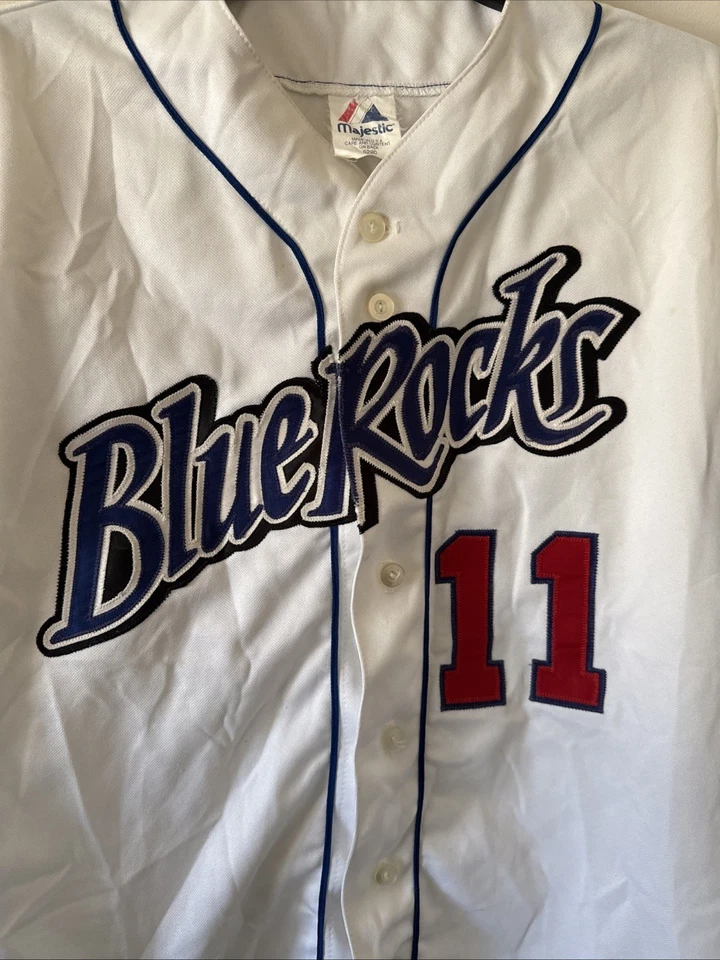 Camiseta para hombre Majestic John Draper #11 Wilmington Blue Rocks ligas menores talla M Foto 2 de 4