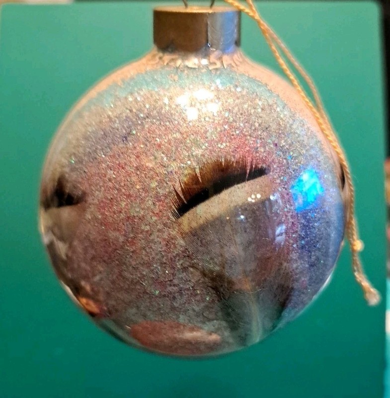 1994 Vintage Majestic Sands Hand Decorated Interior of Glass Bulb Ornament 4"