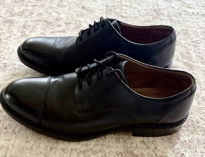Johnson & Murphy Men's Mason Leather Cap Toe Lace Up Oxfords Black Sz 11
