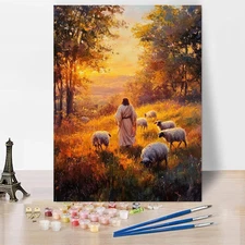 Paint by Numbers Kit for Adults Beginner, Jesus Paint by Number for Adults, DIY