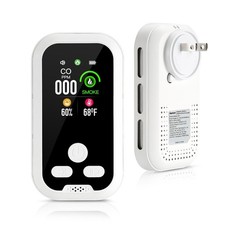 Smoke  CO Detector Plug-in Wall, 4-in-1 Carbon Monoxide  Smoke Alarm