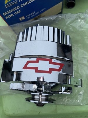 Proform Alternator 141-657; Chevrolet Performance Parts 100 Amps Chrome GM 10SI