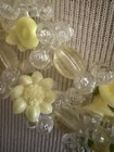Vintage 1960s West German Floral Sunglower  Multi Strand Yellow Green Necklace — photo 8