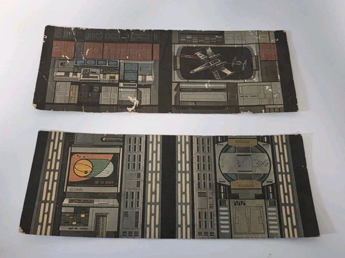 Vintage 1977 Kenner Star Wars Death Star Space Station Cardboard Panels Lot