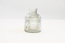 Antique Charles Higgins NY Teal Blue Tint Ink Bottle Circa 1880s 2.75"H 2 Ounce