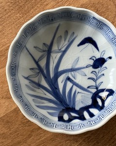 Imari Japanese bowl fine rare Japan porcelain blue white vintage 5 7/8 scalloped